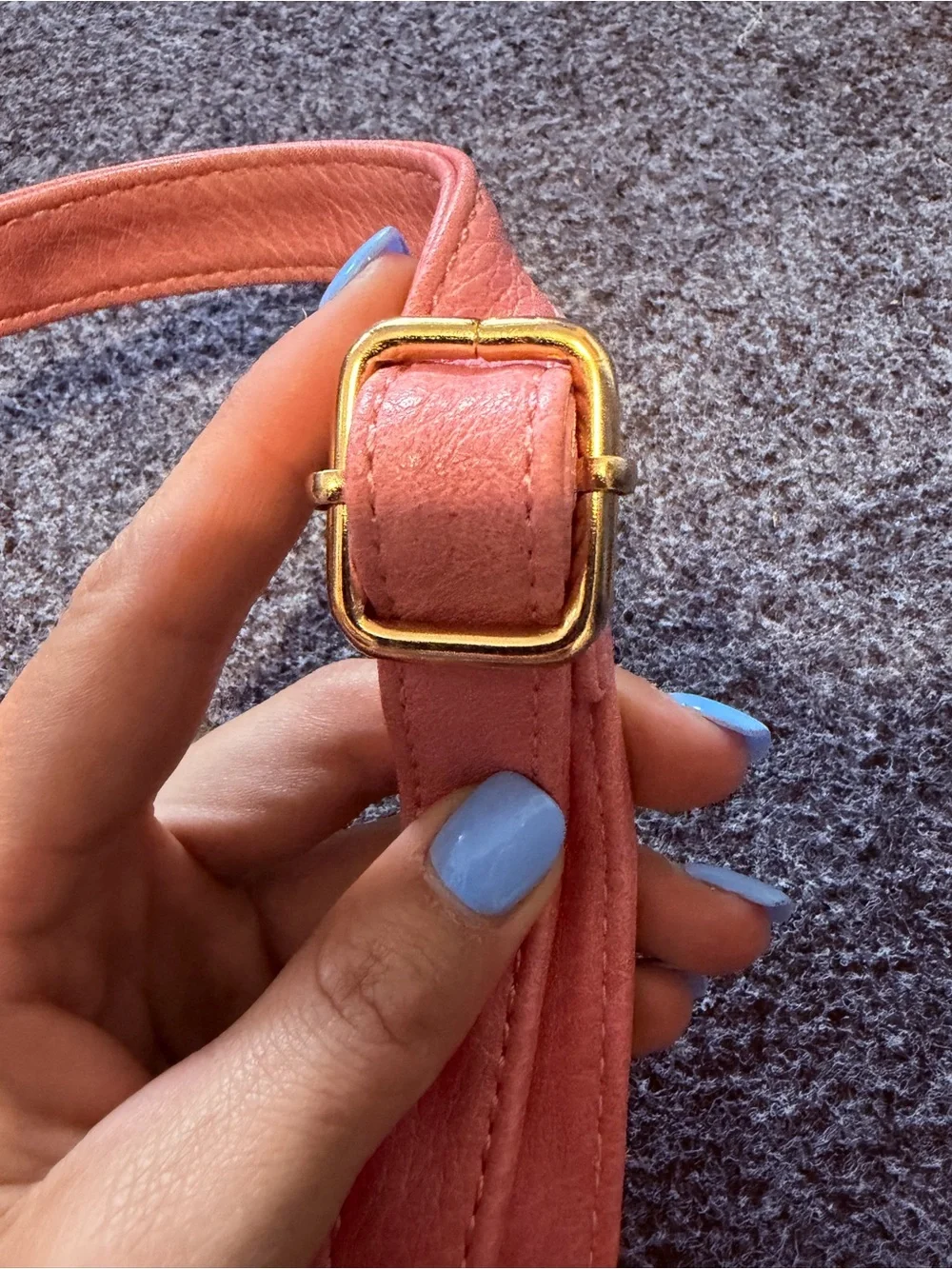 Michael Kors Coral-Pink Pebbled Leather Drawstring Backpack with MK Logo